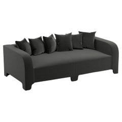 Canapé Graziella 3 Seater en tissu de velours de Côme marron, éditions Popus