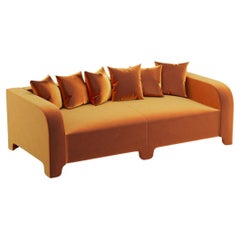 Canapé Graziella 3 Seater en tissu de velours de Côme cognac, éditions Popus