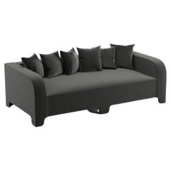 Canapé Graziella 3 Seater en tissu de velours de Côme marron foncé Popus Editions