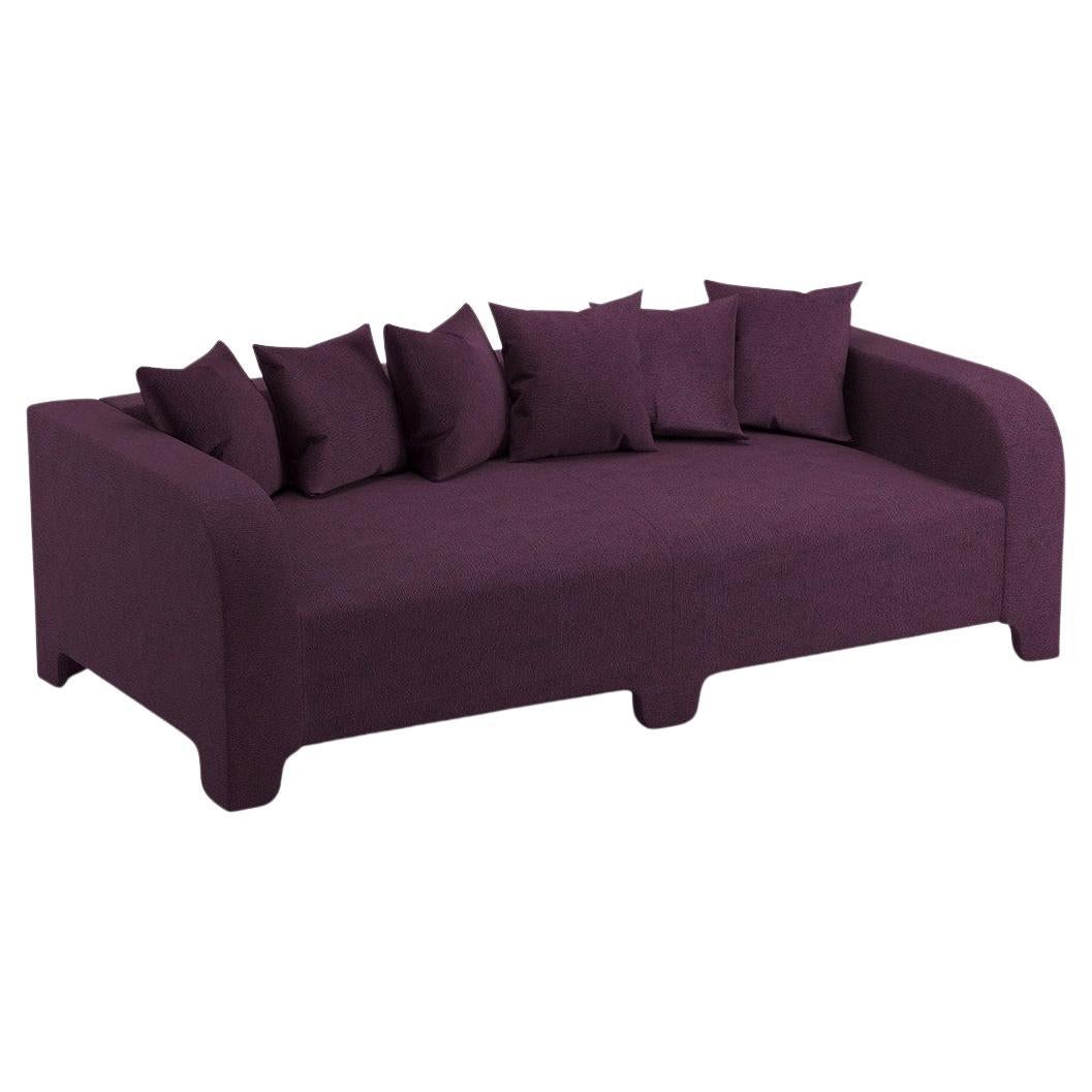 Popus Editions Graziella 3 Seater Sofa in Egg Plant Megeve Fabric Knit Effect For Sale