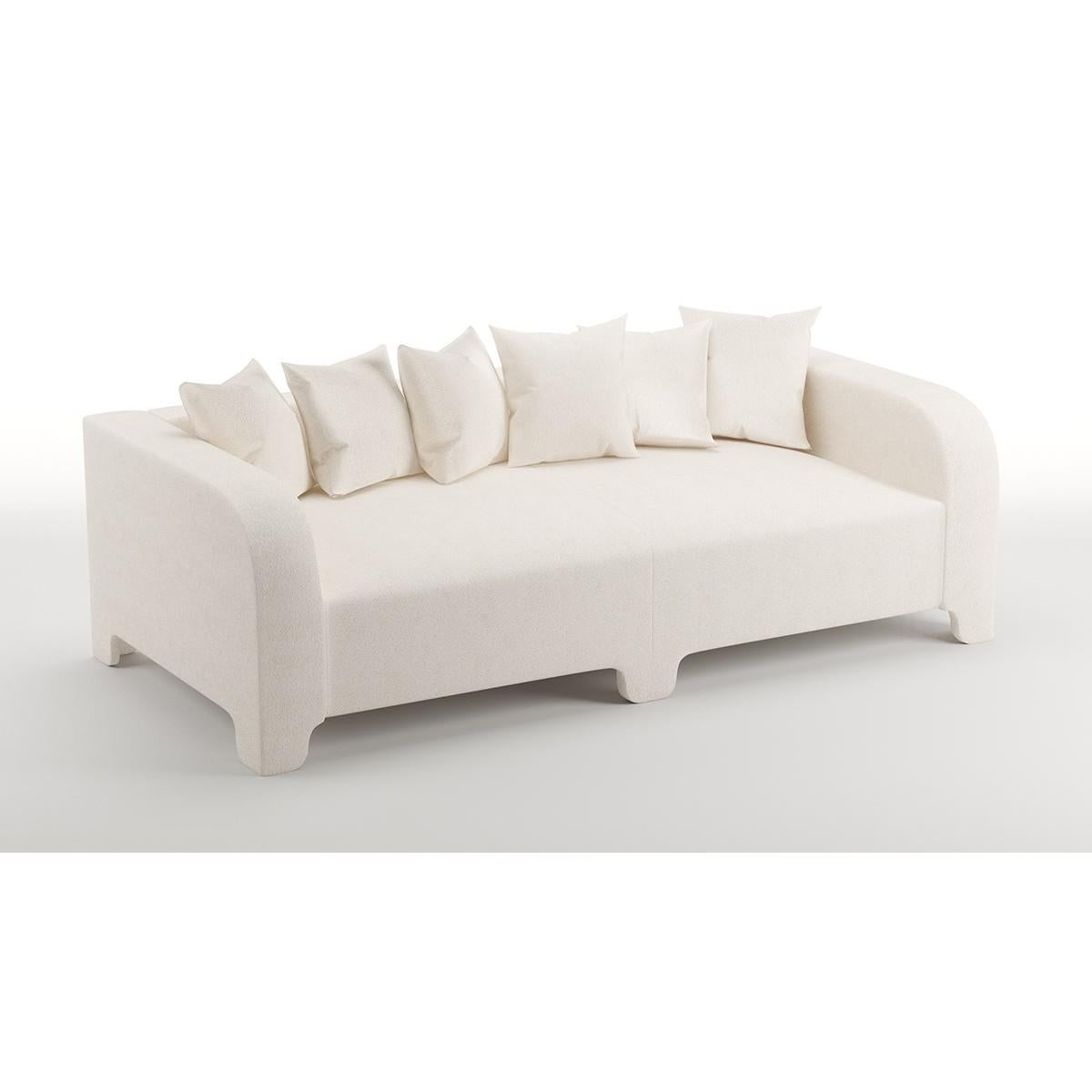 Popus Editions Graziella 3-Seater Sofa in EggShell Off White Malmoe Terry Fabric For Sale