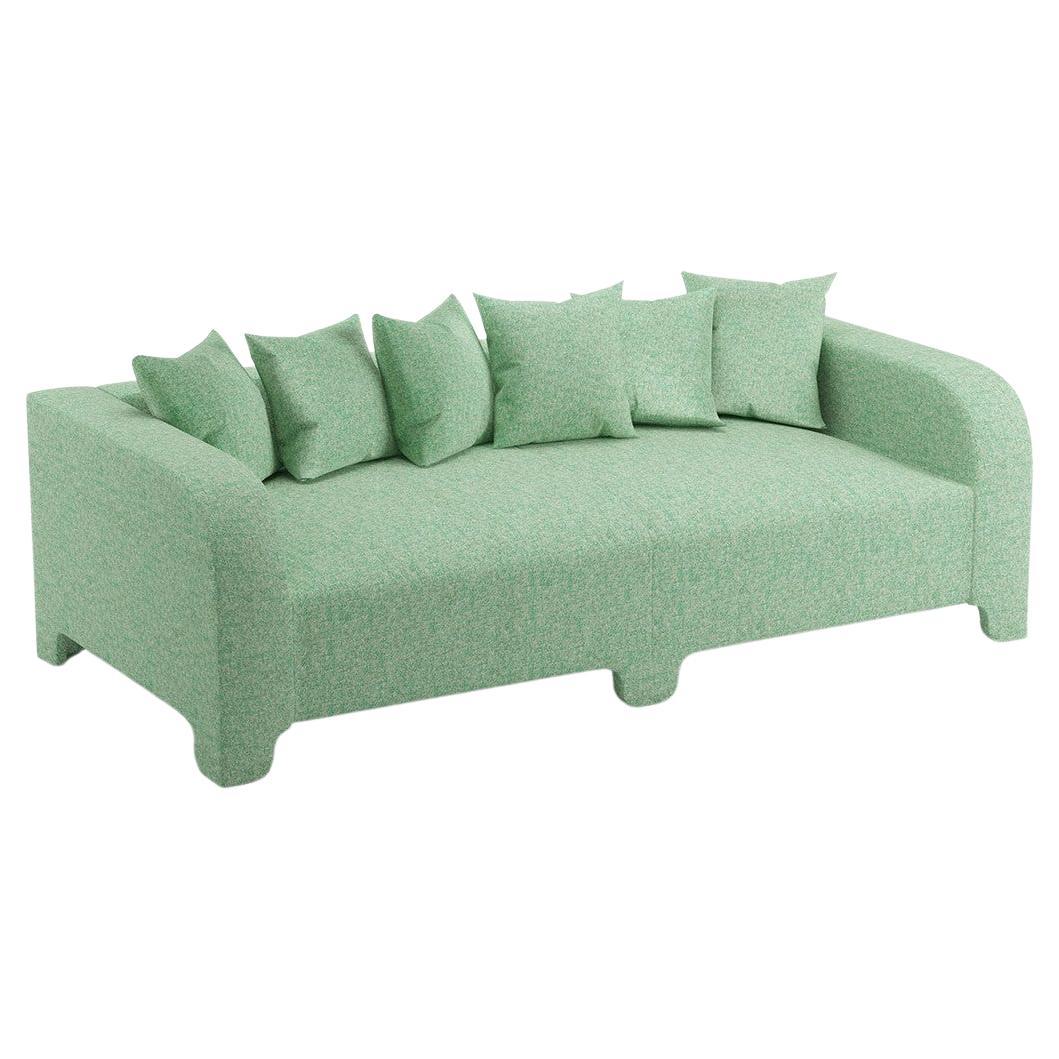Popus Editions Graziella 3 Seater Sofa in Emerald London Linen Fabric For Sale