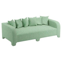 Canapé Graziella 3 Seater en tissu de lin londonien émeraude Popus Editions