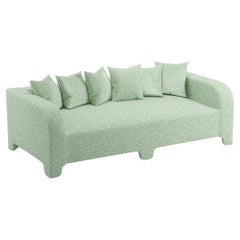 Canapé Graziella 3 Seater en tissu de lin Zanzi couleur gazon, éditions Popus