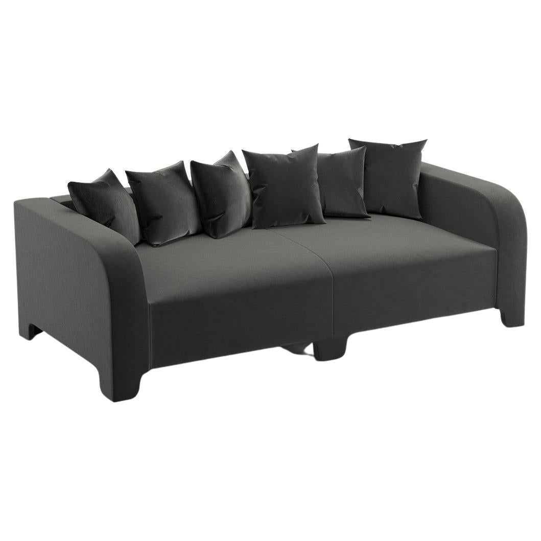 Popus Editions Graziella 3 Seater Sofa in Grey 2 Como Velvet Upholstery For Sale