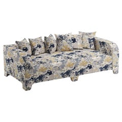 Popus Editions Graziella 3 Seater-Sofa aus indigoblauem Marrakesch-Jacquard-Stoff