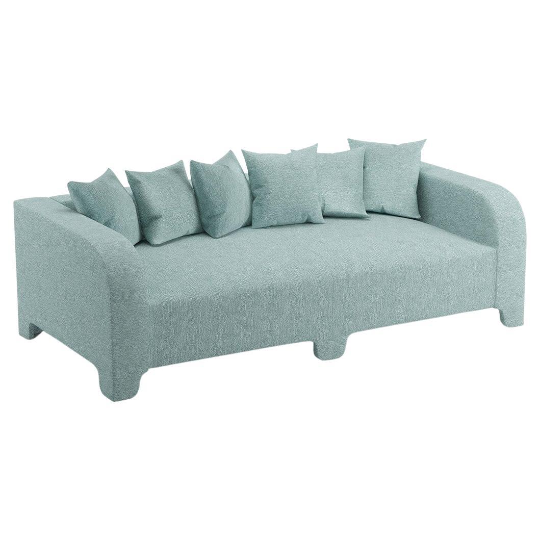 Popus Editions Graziella 3 Seater Sofa in Mint Megeve Fabric Knit Effect For Sale
