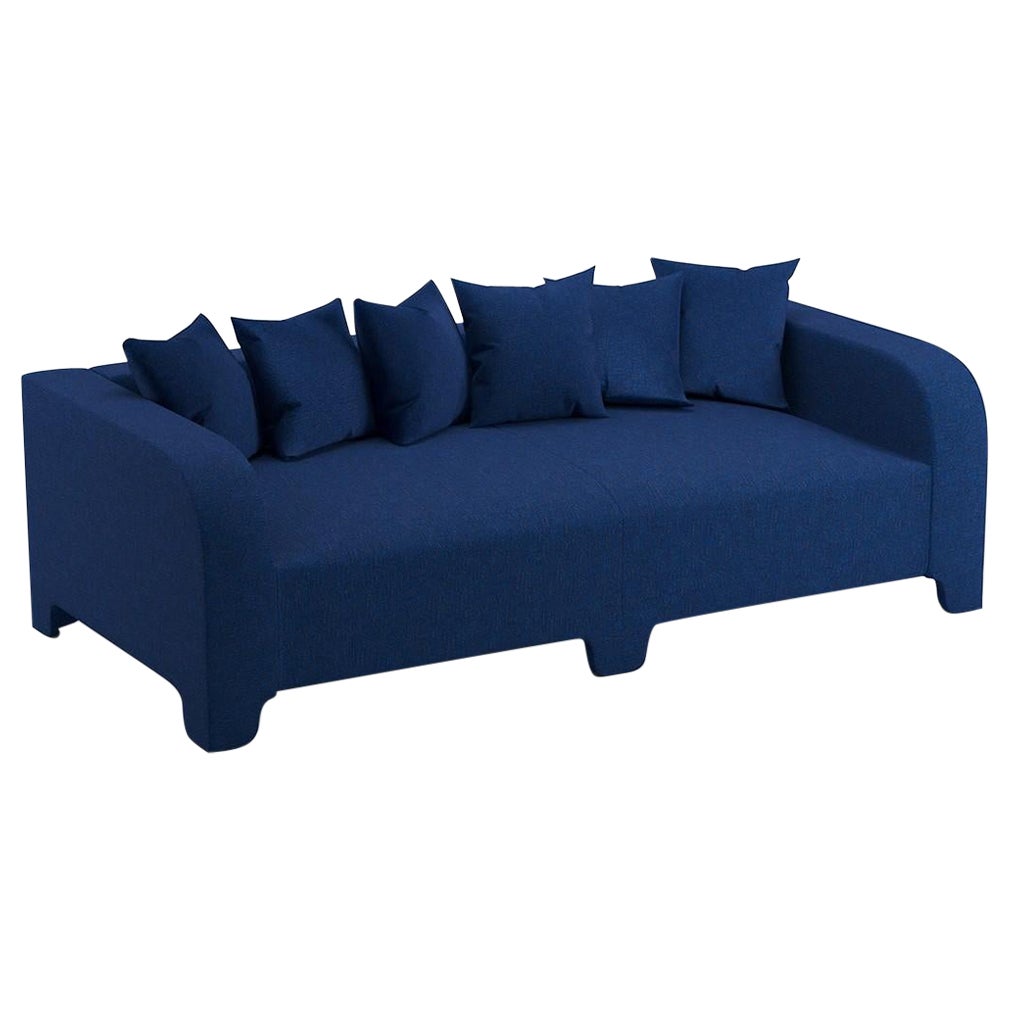 Popus Editions Graziella 3-Seater Sofa in Ocean Megeve Fabric Knit Effect
