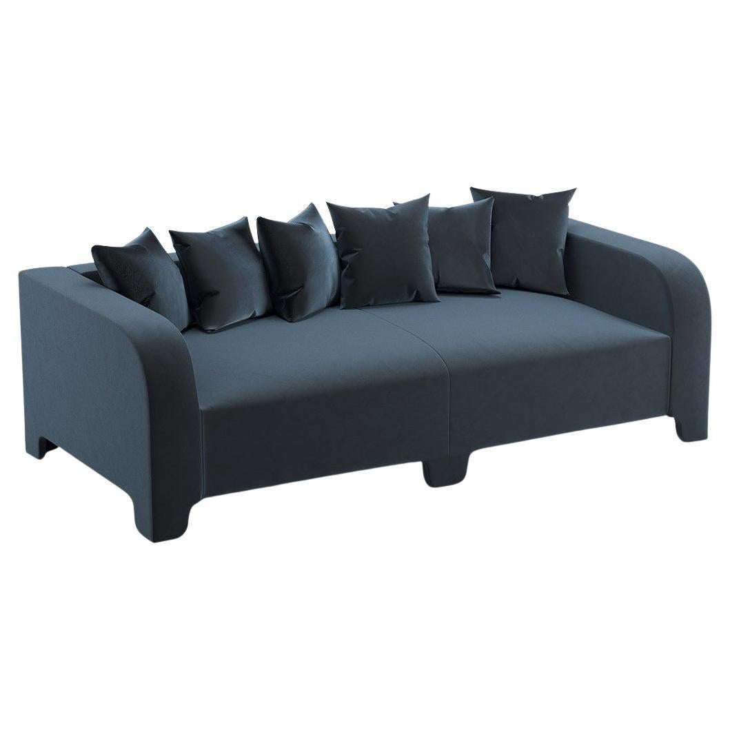 Popus Editions Graziella 3 Seater-Sofa in Öl Petrol Como Samtpolsterung im Angebot