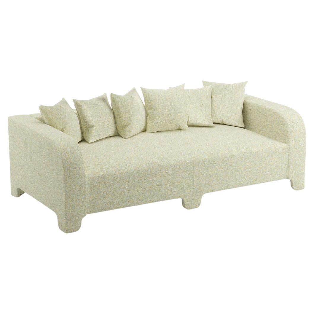 Popus Editions Graziella 3 Seater Sofa in Sage Zanzi Linen & Wool Blend Fabric For Sale