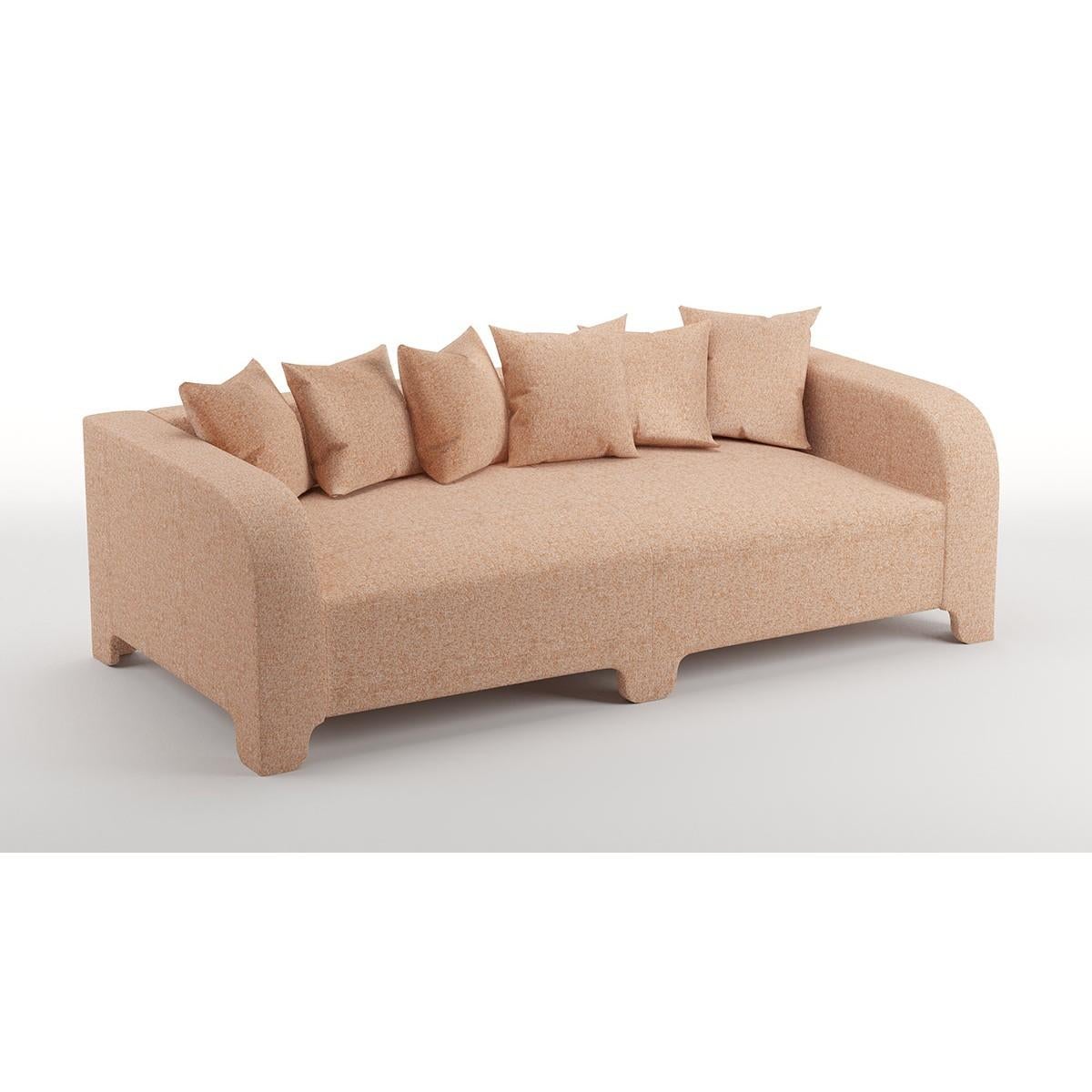 Popus Editions Graziella 3 Seater Sofa in Terracotta London Linen Fabric For Sale