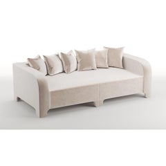 Popus Editions Graziella 4 Seater Sofa in Beige Verone Velvet Upholstery