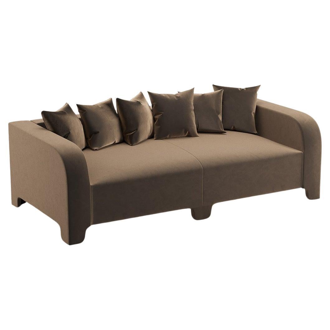 Popus Editions Graziella 4 Seater Sofa in Brown Verone Velvet Upholstery