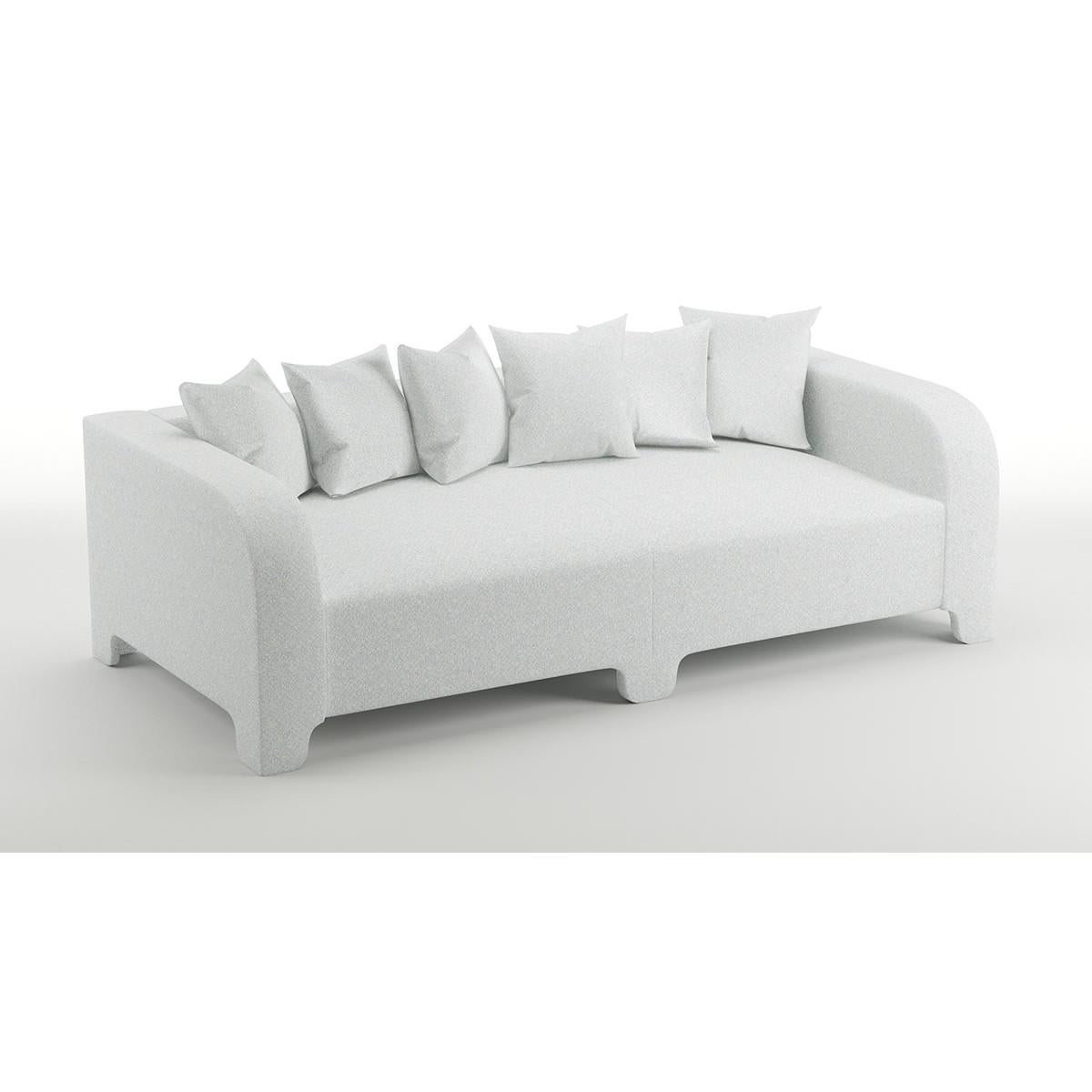 Canapé Graziella 4 Seater des éditions Popus en tissu de lin Zanzi couleur nuage