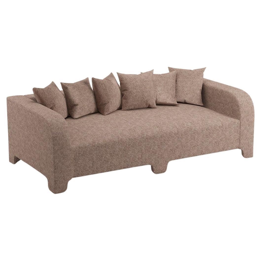 Popus Editions Graziella 4 Seater Sofa in Mole Antwerp Linen Upholstery For Sale