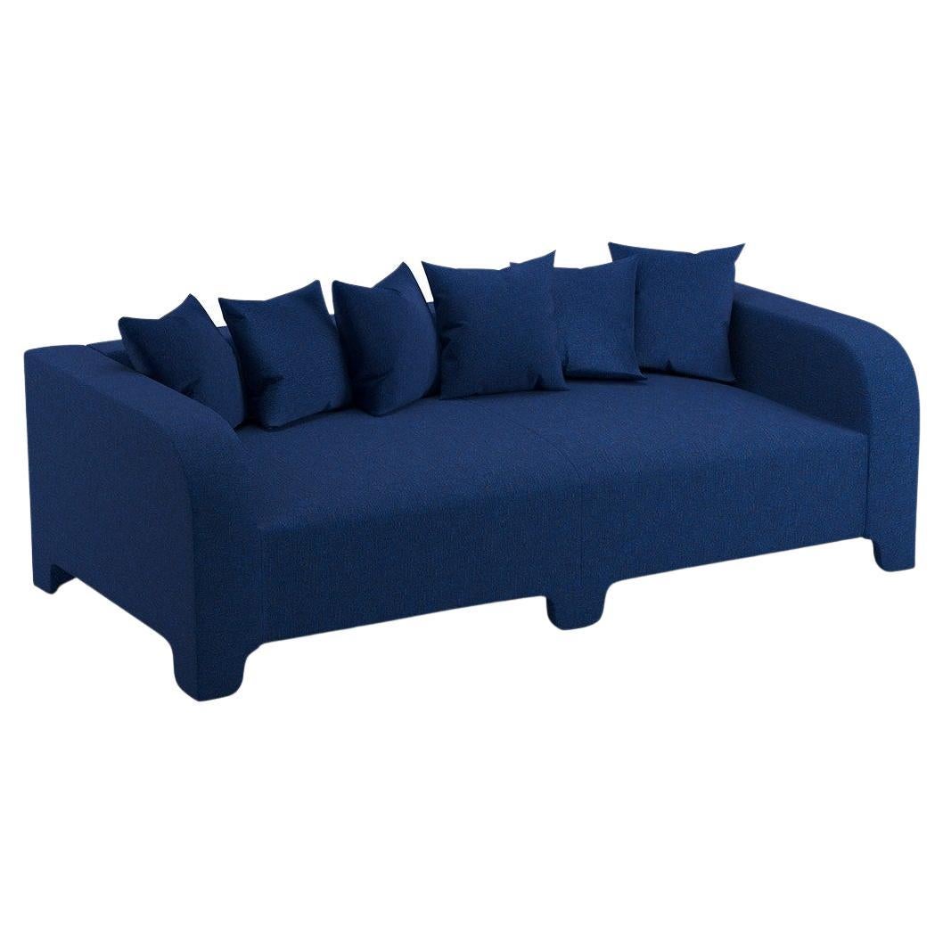 Popus Editions Graziella 4 Seater Sofa in Ocean Megeve Fabric Knit Effect