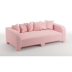 Popus Editions Graziella 4 Seater Sofa in PInk Megeve Fabric Knit Effect