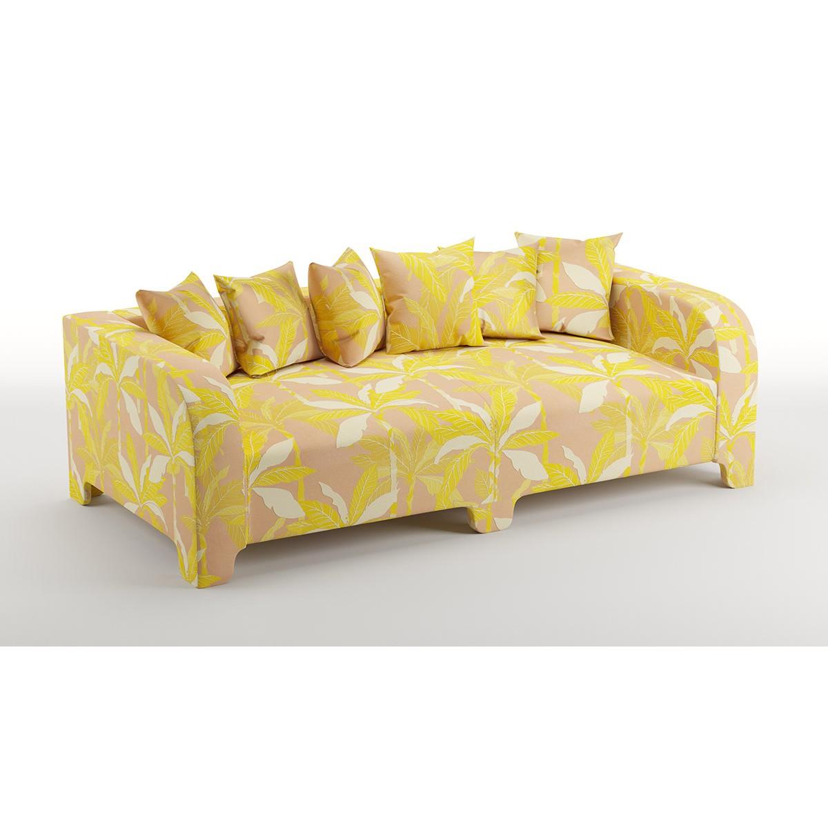Popus Editions Graziella - Divano a 4 posti in tessuto jacquard Miami Rosa