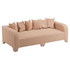 Popus Editions Graziella 4 Seater-Sofa aus Terrakotta-Leinenstoff aus London