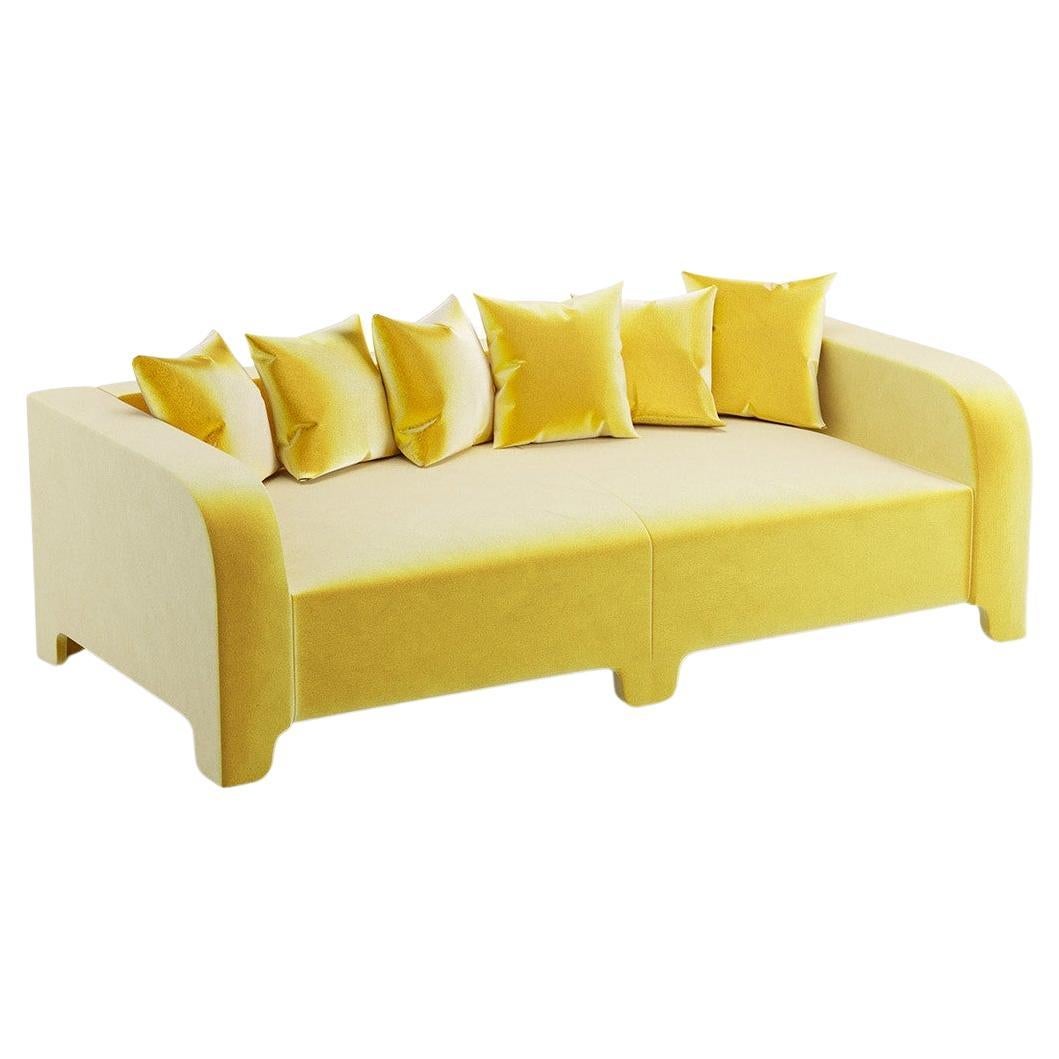Popus Editions Graziella 4 Seater Sofa in Yellow Como Velvet Upholstery For Sale