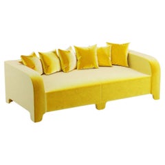 Canapé Graziella 4 Seater de Popus Editions en tissu de velours jaune Verone