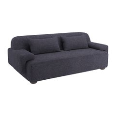 Popus Editions Lena 3 Seater-Sofa aus anthrazitfarbenem Megeve-Stoff mit Strickeffekt
