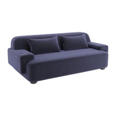 Popus Editions Lena - Divano a 3 posti con rivestimento in velluto Marine Navy Como