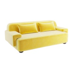Popus Editions Lena 3 Seater Sofa mit gelber Como-Samtpolsterung