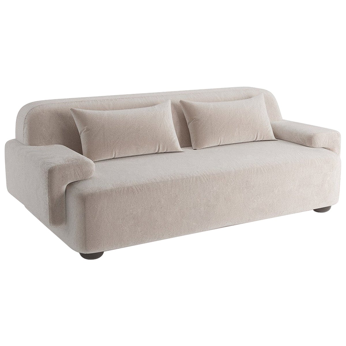 Popus Editions Lena - Divano a 4 posti con rivestimento in velluto beige Verone