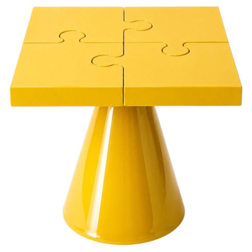 Table d'appoint Popzzle d'Alexandre Ligios, laquée jaune