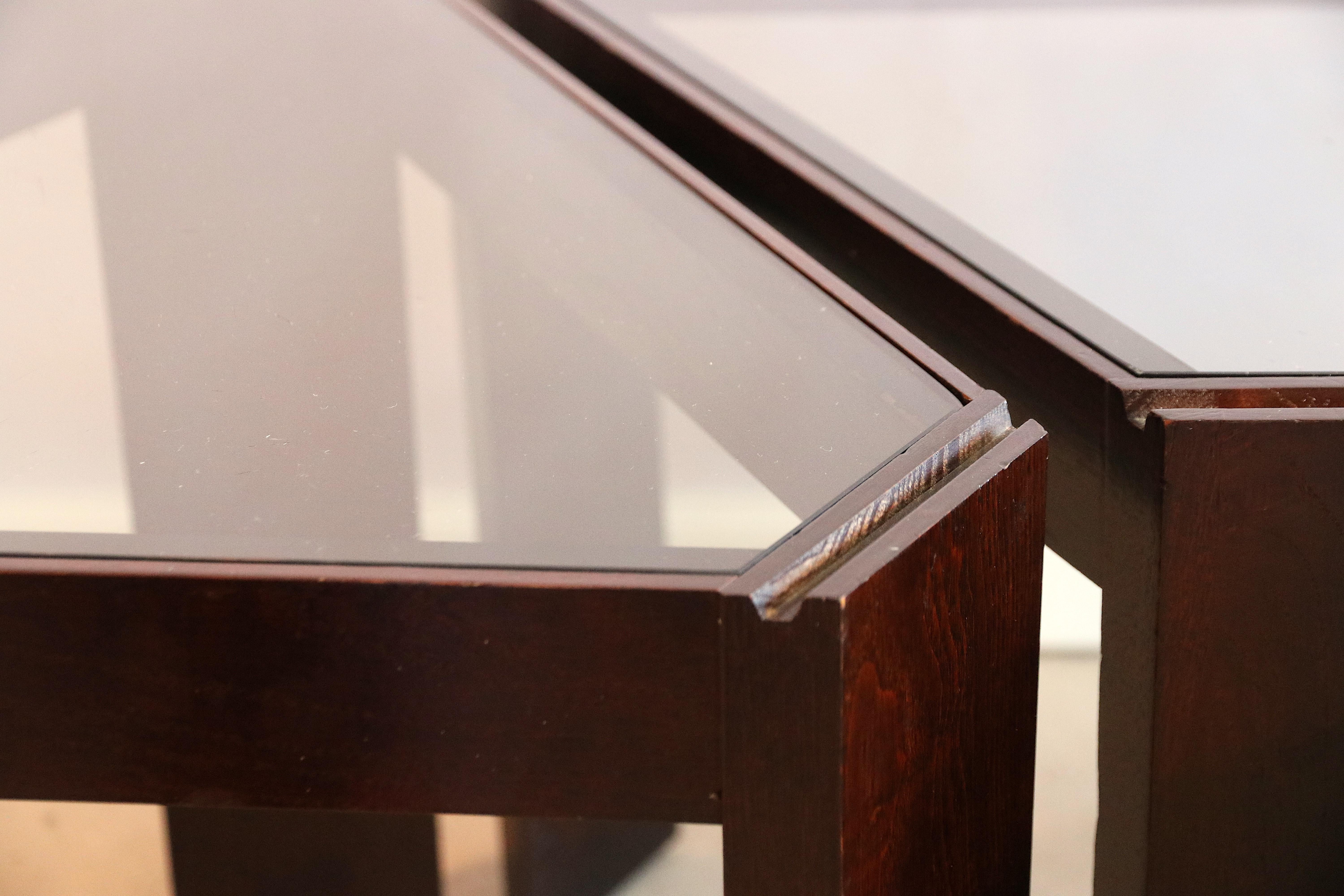 Porada Arredi Stackable Modular Tinted Glass Side Coffee Tables, Set of 6 2