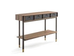 Porada Bayus 8 Console with 4 Drawers, Walnut Canaletta - Design G. & O. Buratti