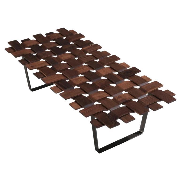 Porada Belt Bench, Walnut Canaletta - Design M. Marconato & T. Zappa 140 cm 55.1 For Sale