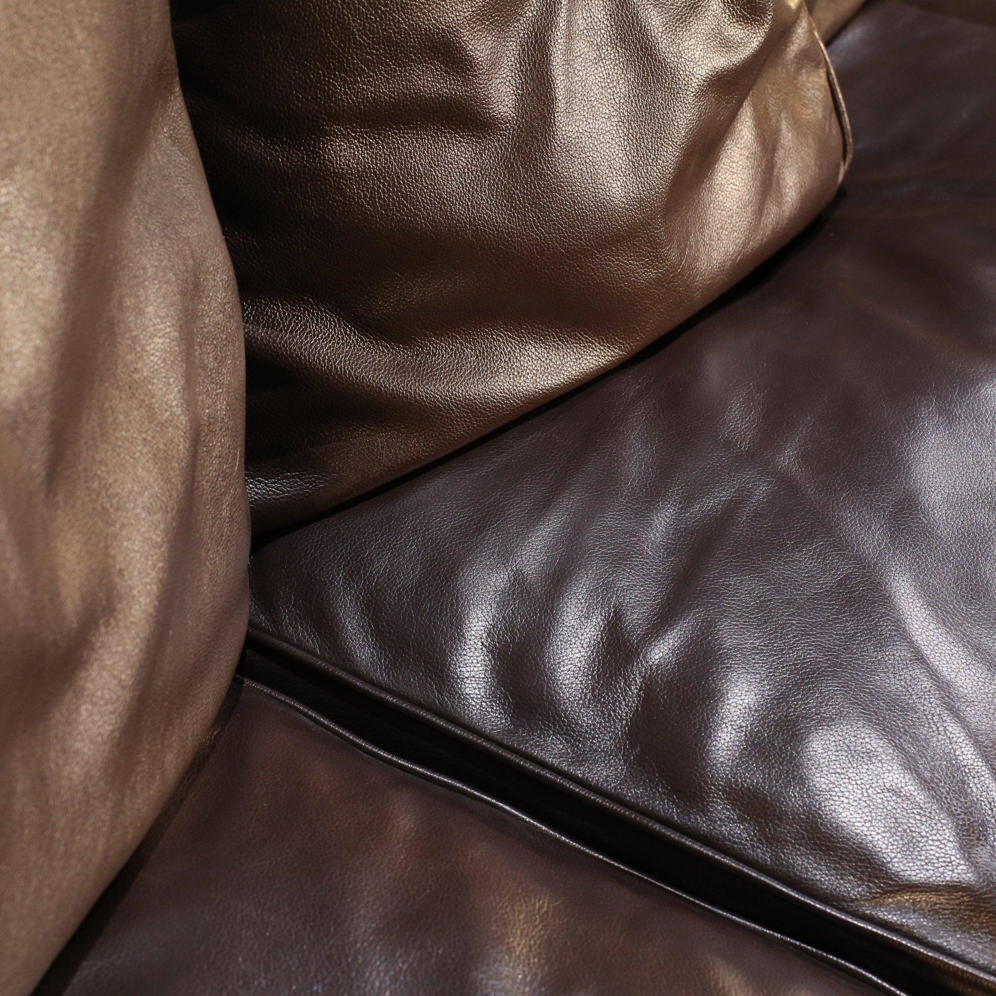 Porada Brown Leather Sofa For Sale 1