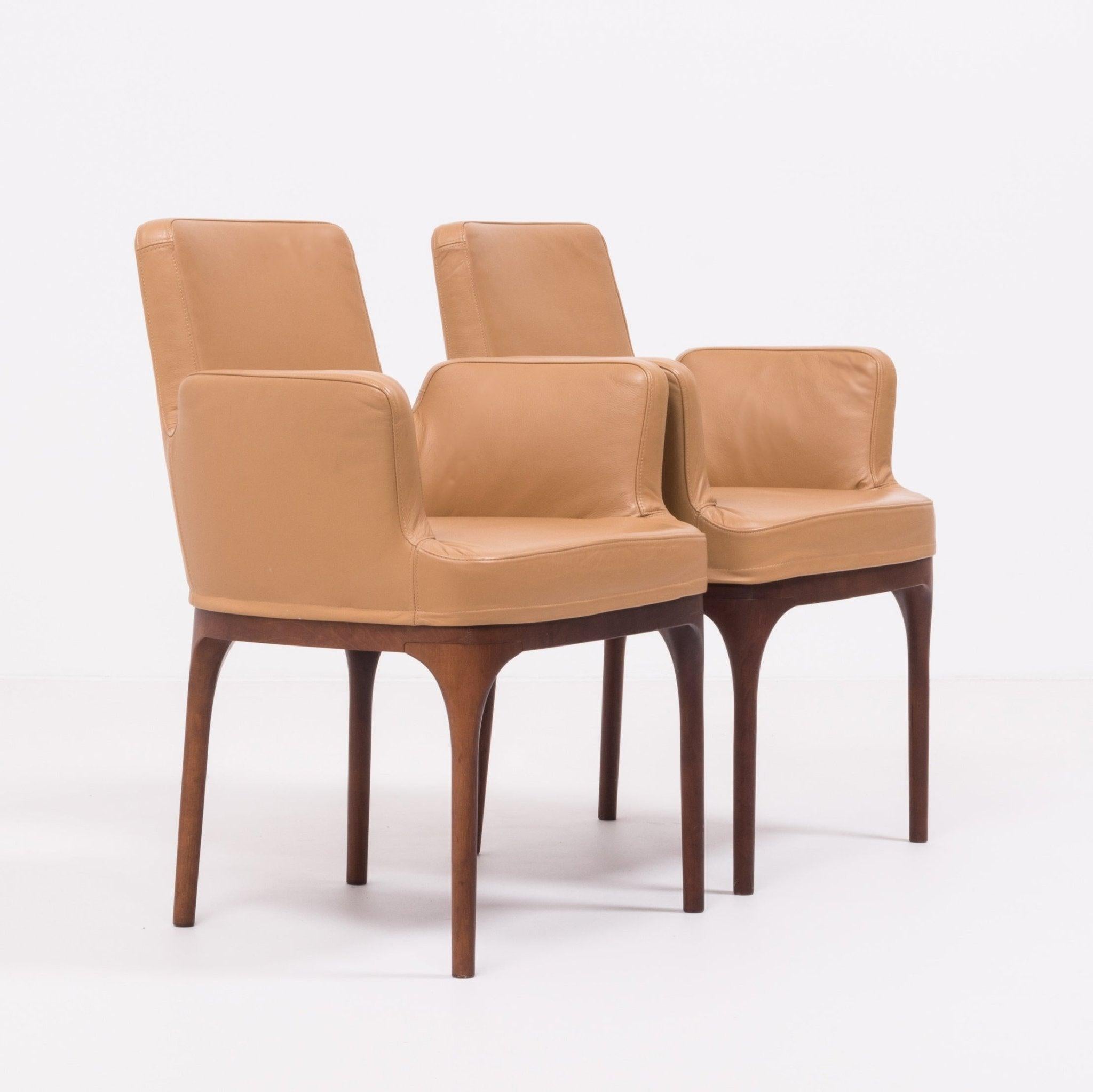 Porada Brown Leather Armchair For Sale 1