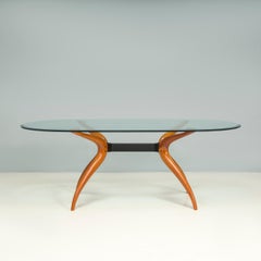 Porada by Maurizio Marconato & Terry Zappa Retrò Glass & Walnut Dining Table