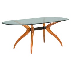 Porada by Maurizio Marconato & Terry Zappa Retrò Glass & Walnut Dining Table