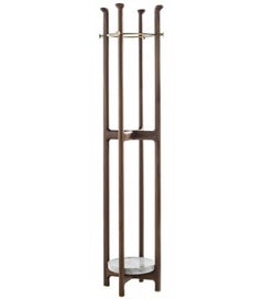 Porada Igor Floor Coat Rack, Walnut Canaletta & Carrara Marble - Design D. Dolci