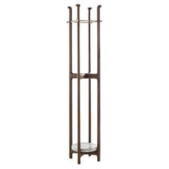 Porada Igor Floor Coat Rack, Walnut Canaletta & Carrara Marble - Design D. Dolci