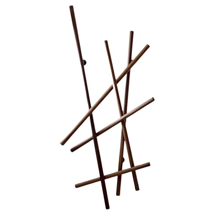 Porada Sketch Wall Coat Rack, Walnut Canaletta