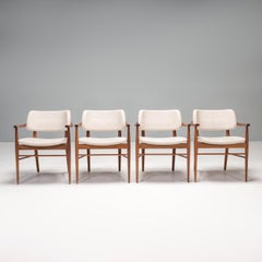 Porada Walnut & Fabric Nissa Dining Chairs, Set of 4