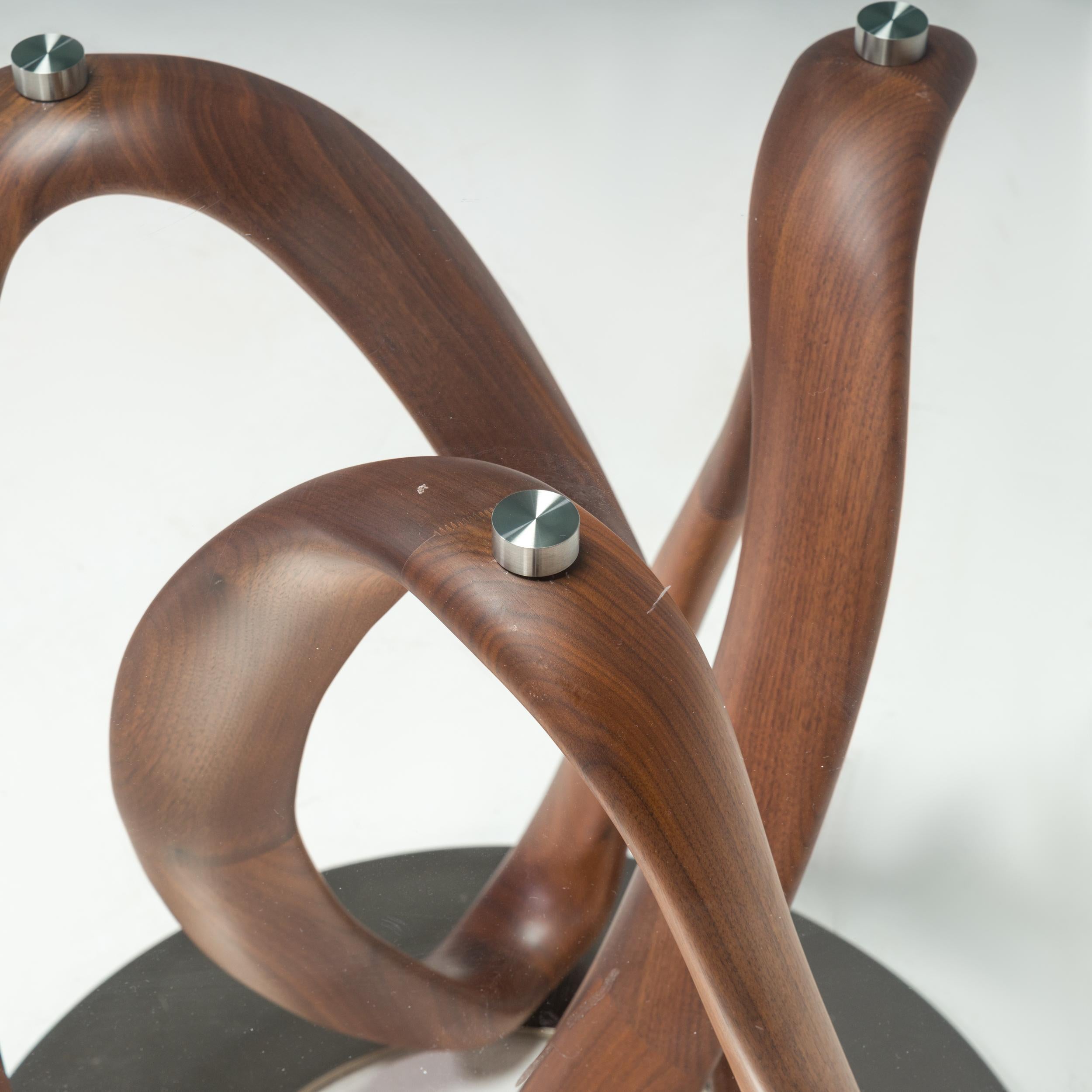 Porada Walnut & Glass Infinity Dining Table 2
