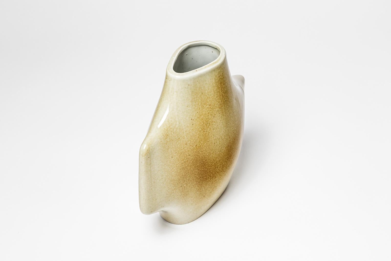20th Century porcelain abstract ceramic vase circa 1970 20th century design 23 cm For Sale