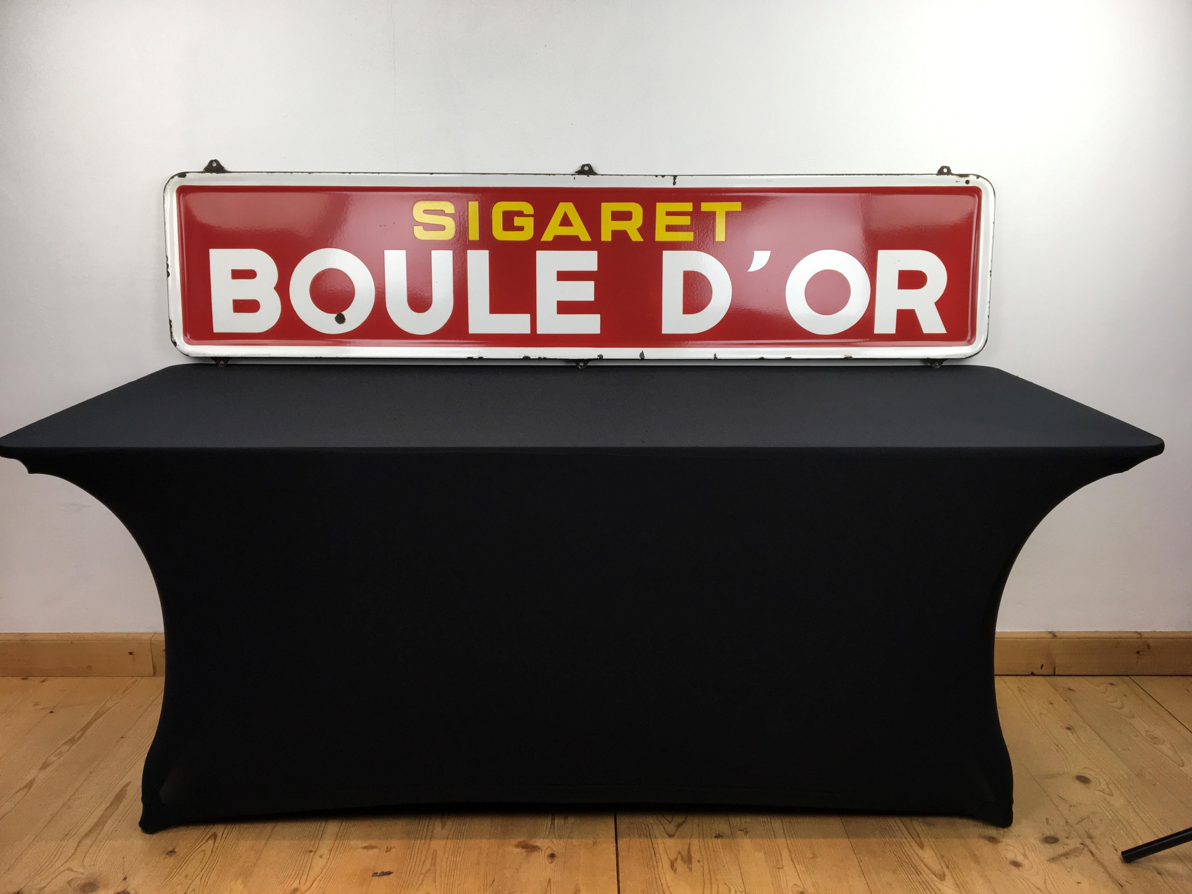 Porcelain Advertising Sign Boule d'Or Cigarettes, 1954, Belgium 12
