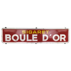 Vintage Porcelain Advertising Sign Boule d'Or Cigarettes, 1954, Belgium