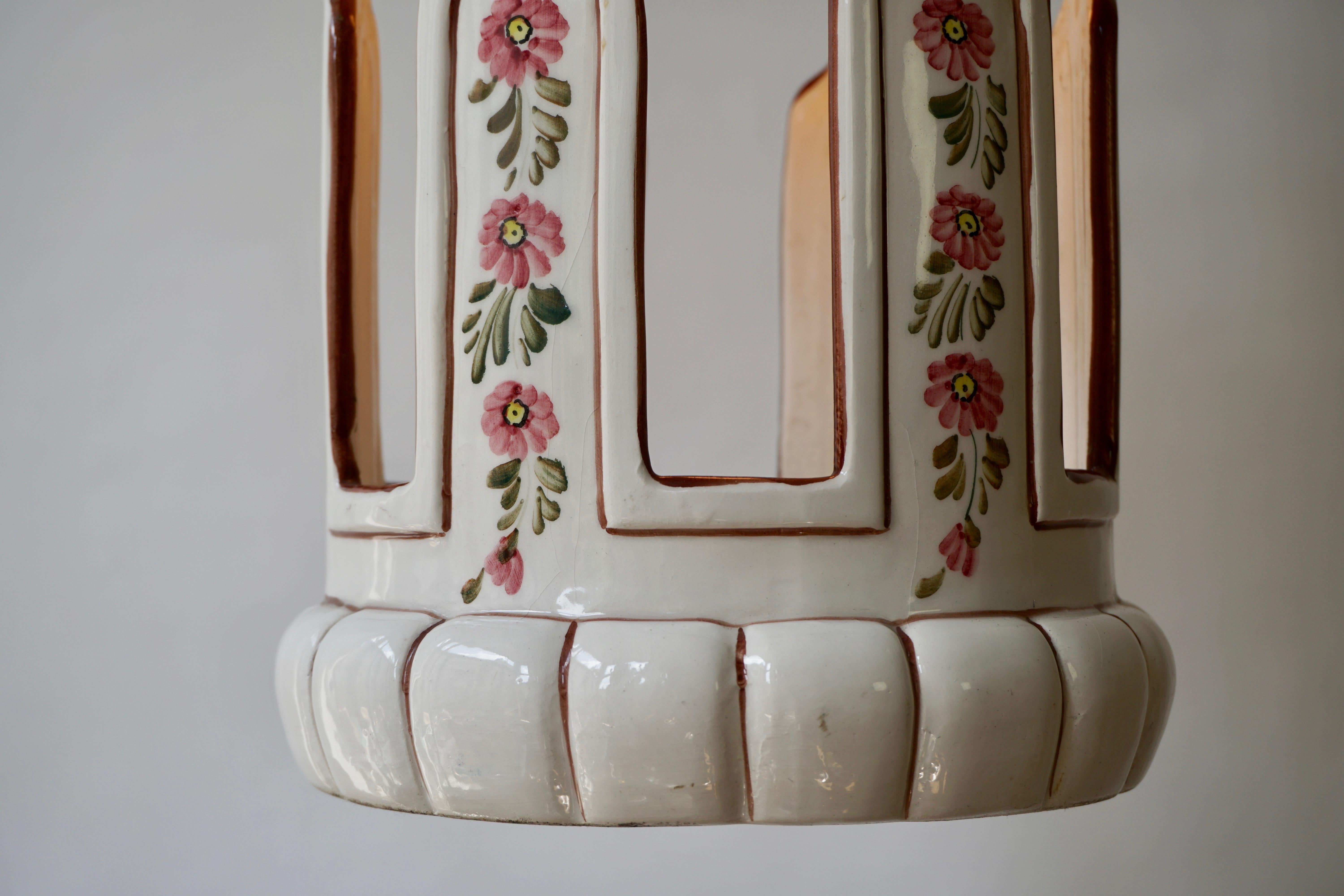Porcelain and Brass Pendant Light 4