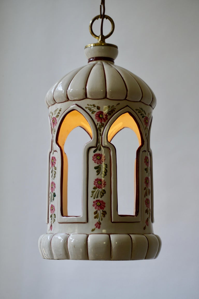 Porcelain and Brass Pendant Light For Sale at 1stDibs