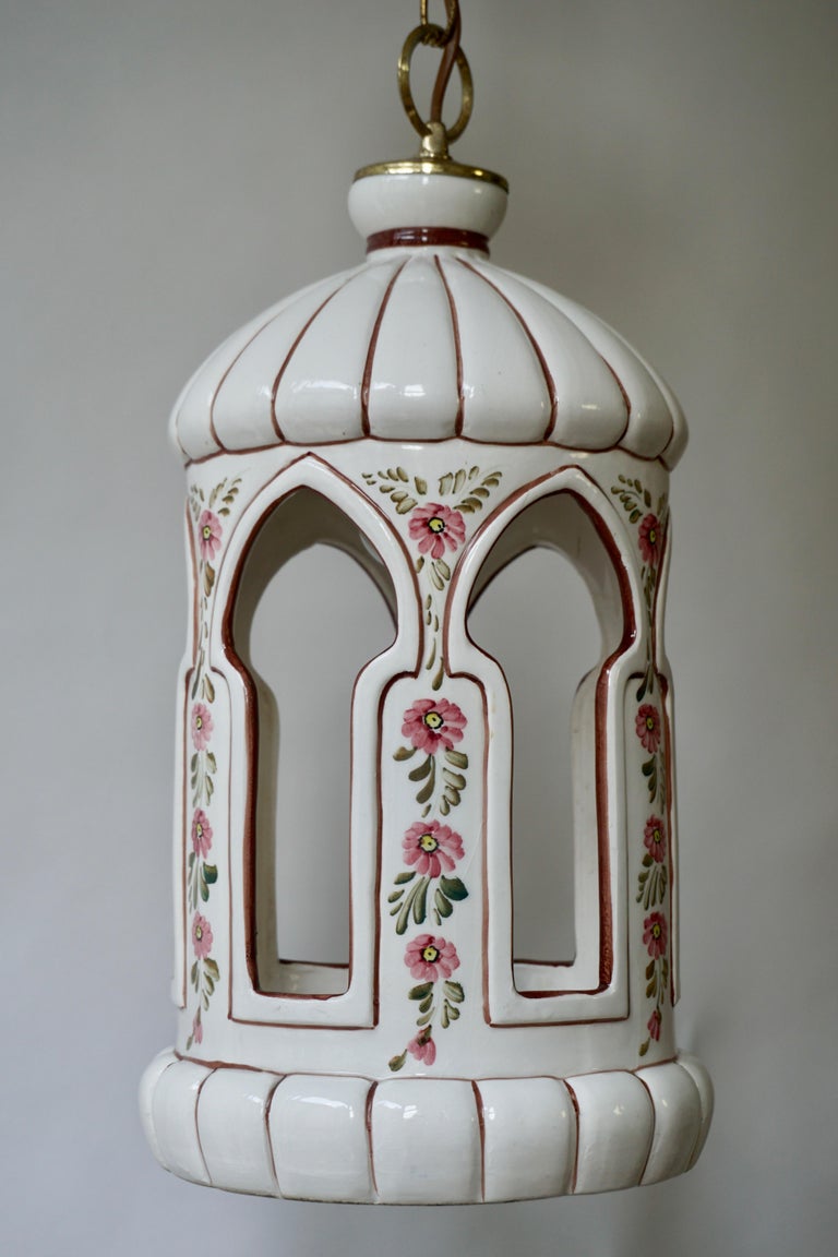 Porcelain and Brass Pendant Light For Sale at 1stDibs