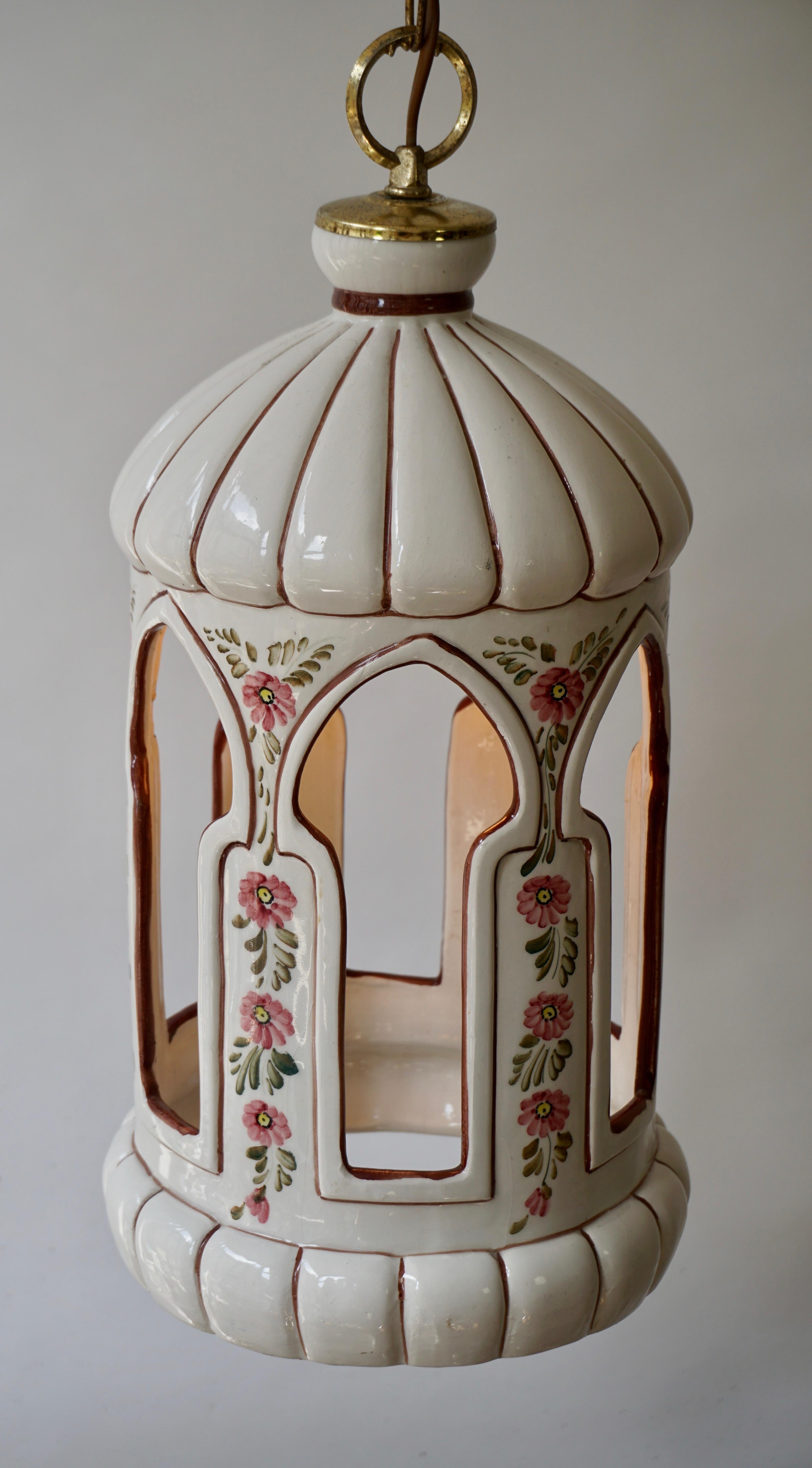 Porcelain and Brass Pendant Light 3