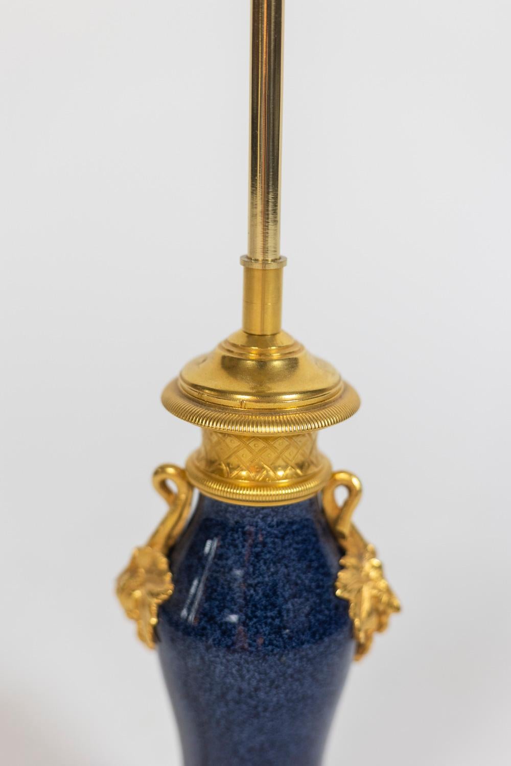 19th Century Porcelain and Bronze Lamp, circa 1880 For Sale